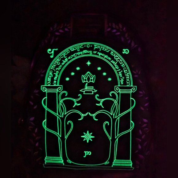 NEW! Loungefly The Lord of the Rings Doors of Durin GID Mini Backpack + Wallet - Picture 6 of 12